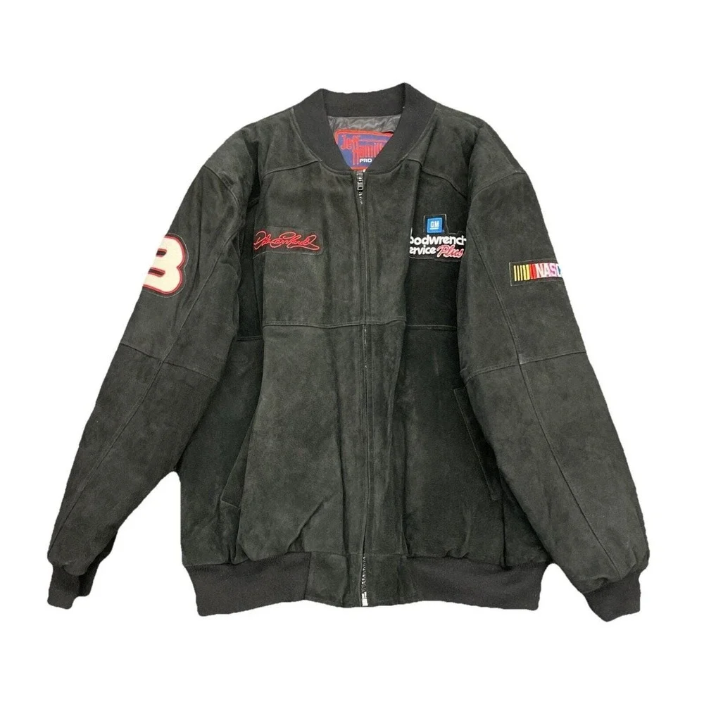 Jeff Hamilton Dale Earnhardt GM Goodwrench‎ NASCAR Suede Racing Jacket Black XL